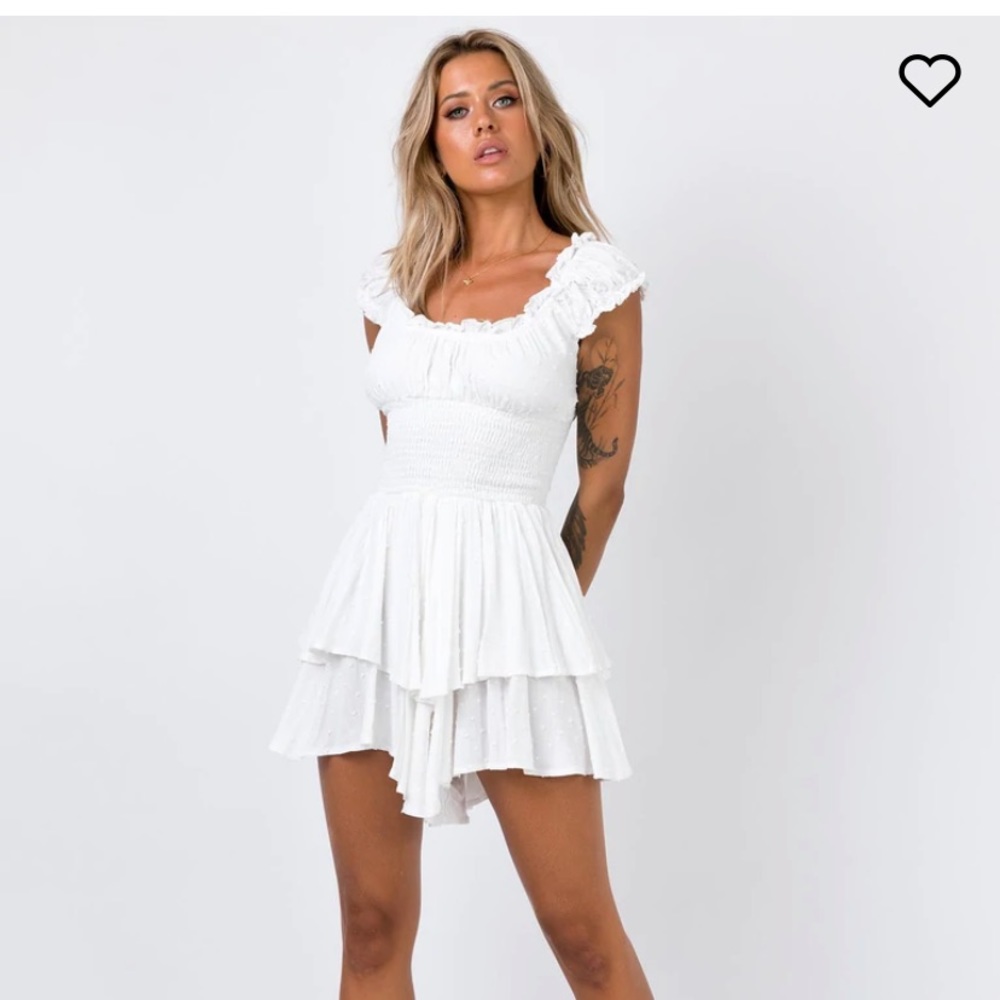 Princess Polly Love Galore Romper - White
